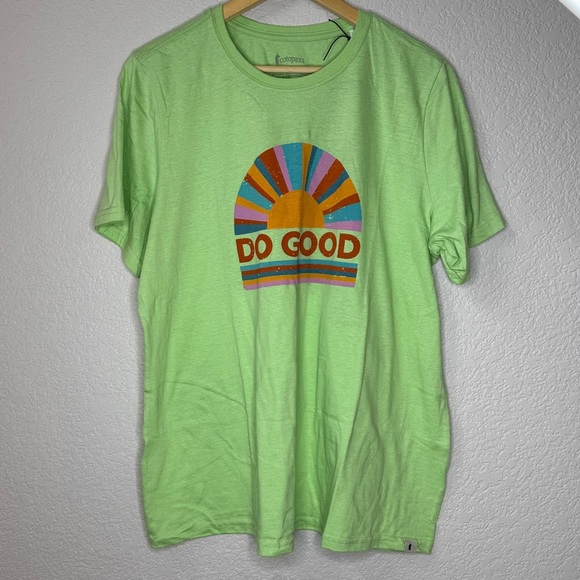 Cotopaxi Organic T Shirt Do Good Sunrise Lime Green Plus Size 1x - Picture 3 of 8